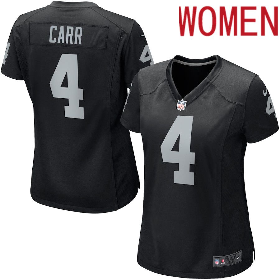 Women Oakland Raiders 4 Derek Carr Nike Black Game Player NFL Jersey